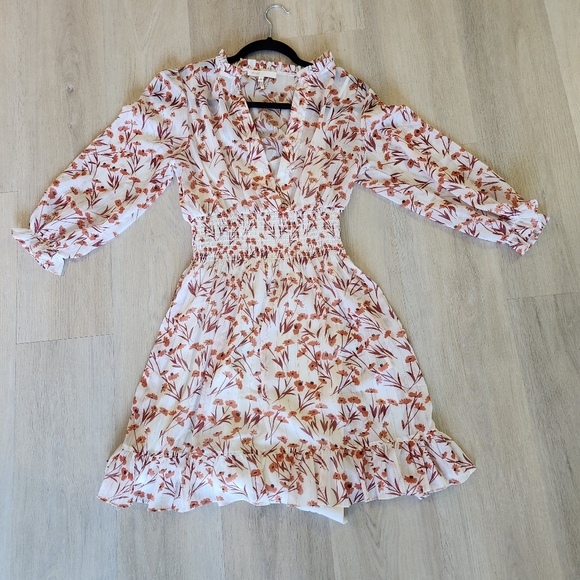 Maje Long Sleeve Flower Print Dress - Picture 1 of 6
